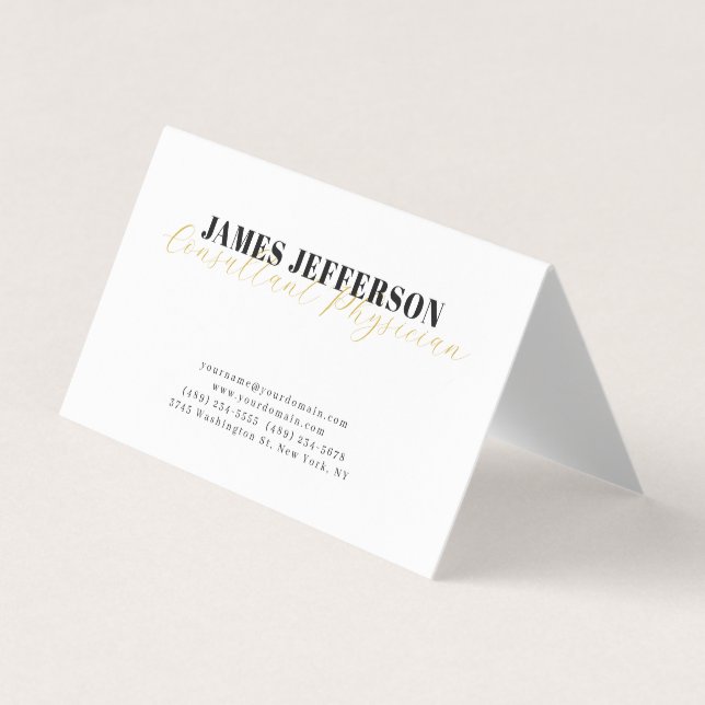 Modern Trendy Minimalist Plain Business Card (Front)
