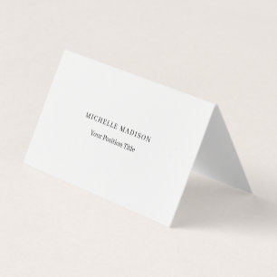 Modern Trendy Minimalist Professional Plain Business Card