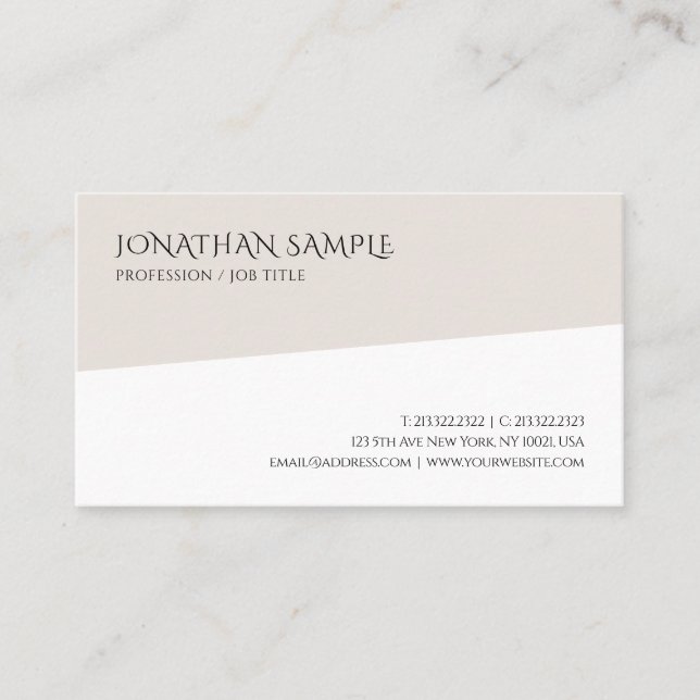 Modern Trendy Minimalist Professional Template Business Card (Front)