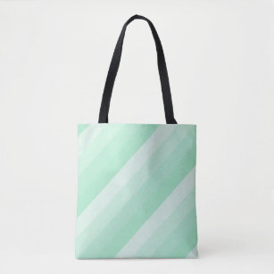 Modern Trendy Mint Green Striped Design Template Tote Bag