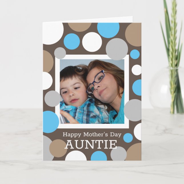 Modern & Trendy Mother's Day w/Photo Auntie Card (Front)