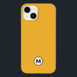Modern Trendy Mustard Yellow Monogram Case-Mate iPhone 14 Case<br><div class="desc">Modern Trendy Mustard Yellow Monogram Emblem Phone Case. Simple black and white monogram emblem with monogrammed initial in modern typography on a bright mustard yellow background.</div>
