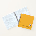 Modern Trendy Mustard Yellow Monogram Graph Paper Notebook<br><div class="desc">Modern Trendy Mustard Yellow Black White Monogram Initial Emblem Name Custom Text Graph Paper Notebook. Stylish classic design that you can personalise with your monogram,  name and title or text of your choice in classic typography lettering.</div>