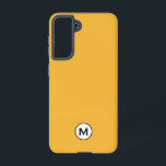 Modern Trendy Mustard Yellow Monogram Samsung Galaxy Case<br><div class="desc">Modern classic block monogram design with a black and white monogram medallion on a trendy bright mustard yellow background.</div>
