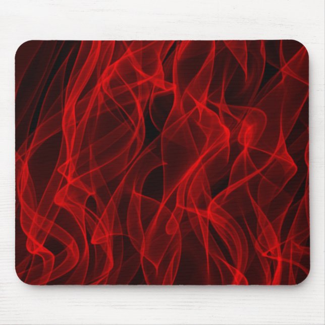 Modern Trendy Neon Red Curvy Line Abstract Pattern Mouse Mat (Front)