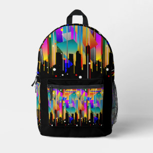 Modern Trendy New York City Colourful Abstract Printed Backpack
