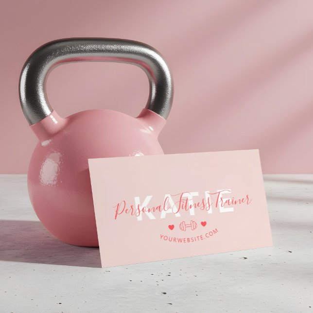 Modern Trendy Online Personal Trainer Fitness Business Card (Modern Trendy Online Personal Trainer Fitness Business Card)