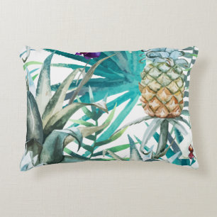 Modern trendy pattern pineapples fruit family chic decorative cushion