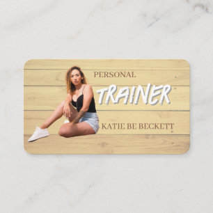 Modern Trendy Personal Fitness Trainer Photo Busi Business Card