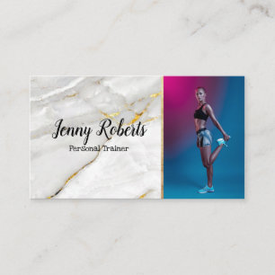 Modern & Trendy Personal Trainer Fitness Business  Business Card