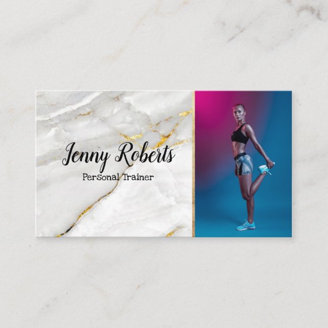 Modern & Trendy Personal Trainer Fitness Business  Business Card (Front)