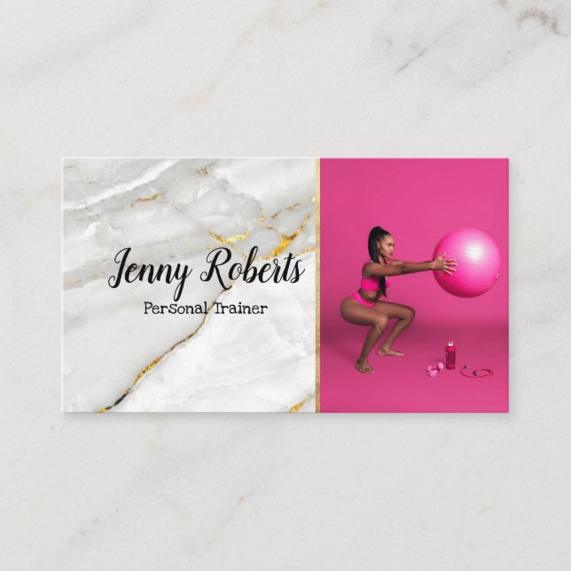Modern & Trendy Personal Trainer Fitness Business  Business Card (Front)