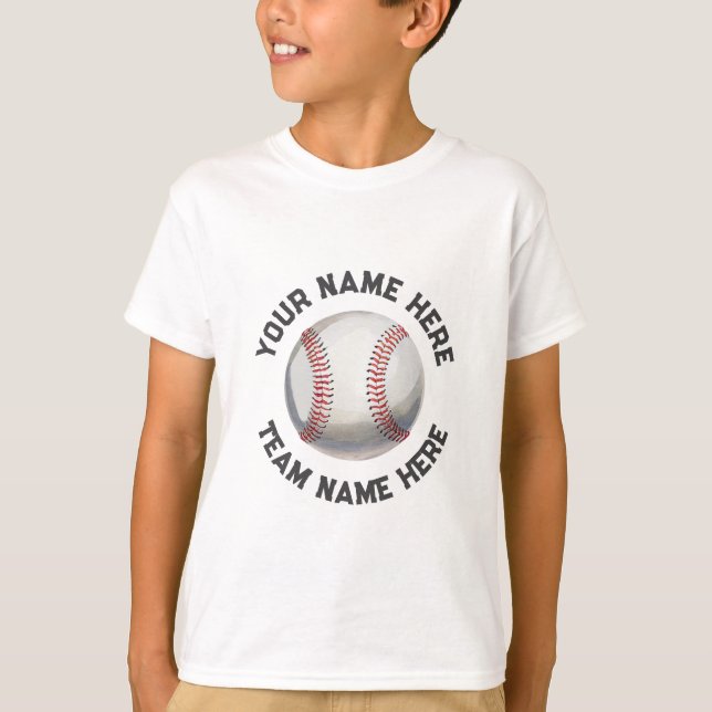 Modern Trendy Personalised baseball ball T-Shirt (Front)