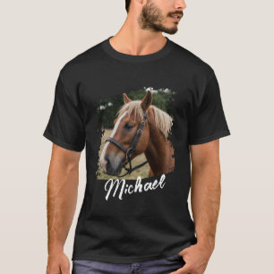 Modern Trendy Personalised Horse Photo and Text T-Shirt
