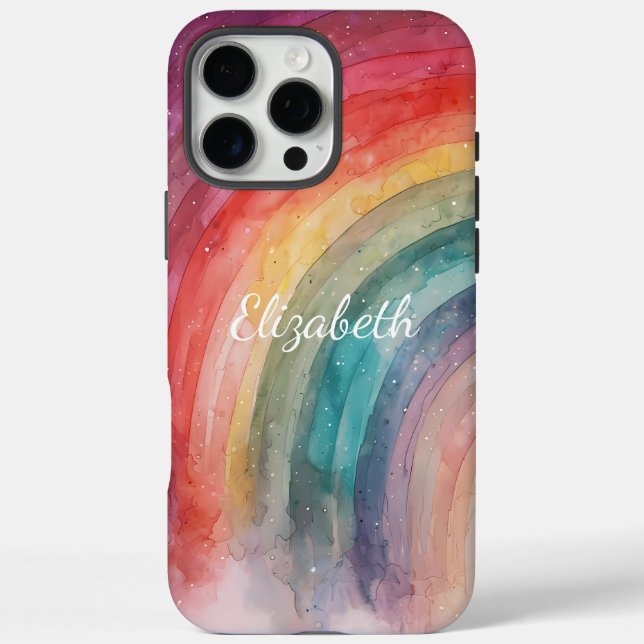 Modern Trendy Personalised Rainbow  Case-Mate iPhone Case (Back)