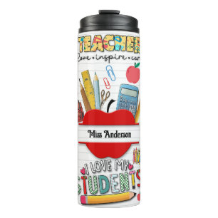 Modern Trendy Personalised Teacher Thermal Tumbler