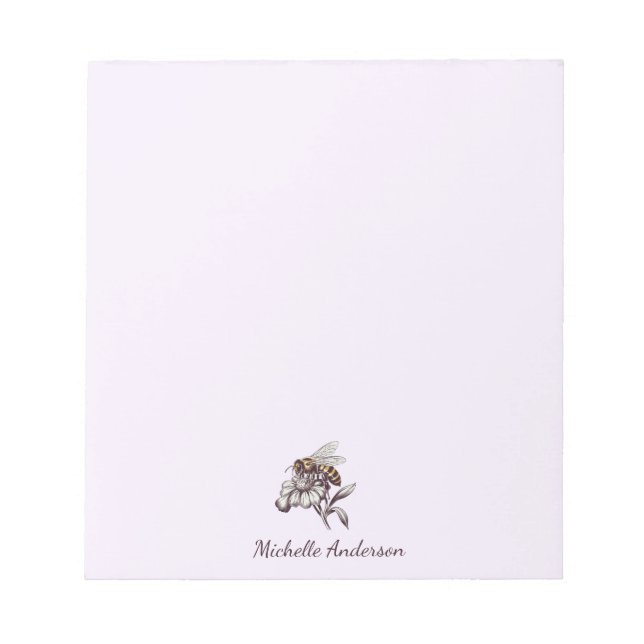 Modern Trendy Personalized Honey Bee Vintage       Notepad (Front)