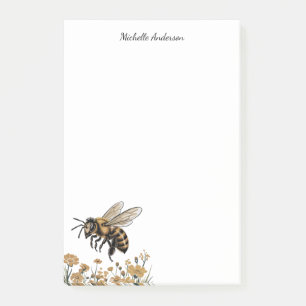 Modern Trendy Personalized Honey Bee Vintage       Post-it Notes