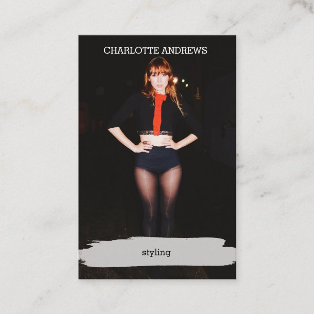 Modern Trendy Photo Business Card (Front)