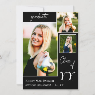 Modern Trendy Photo Graduation Announcement 