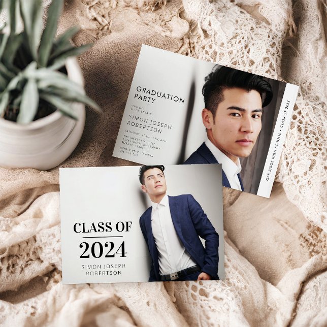 Modern Trendy Photo Graduation Invitation (Creator Uploaded)