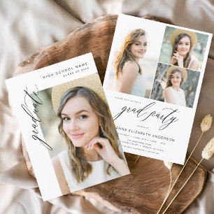 Modern Trendy Photo Graduation Party Invitation