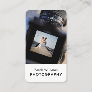 Modern Trendy Photographer Vertical Business Card