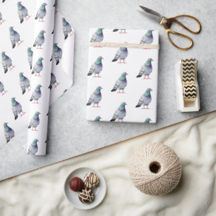 Modern Trendy Pigeon design  Pattern               Wrapping Paper