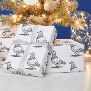 Modern Trendy Pigeon design  Pattern               Wrapping Paper