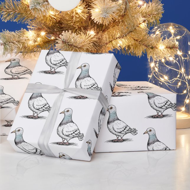 Modern Trendy Pigeon design  Pattern               Wrapping Paper (Holidays)