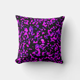 Modern Trendy Pink and Purple Camouflage Pattern Cushion