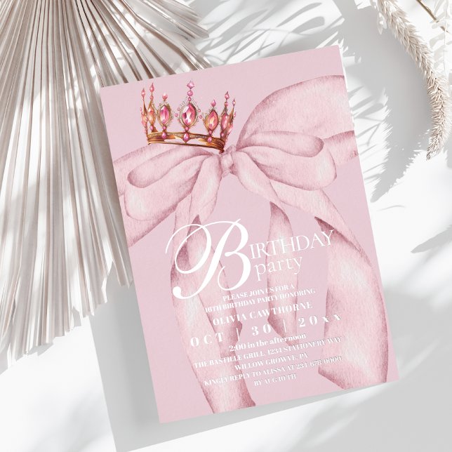  Modern Trendy Pink Bow Birthday Party (Creator Uploaded)