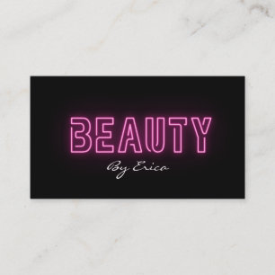 Modern Trendy Pink Neon Lashes Beauty Makeup Busin Business Card