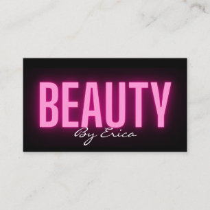 Modern Trendy Pink Neon Lashes Beauty Makeup Busin Business Card