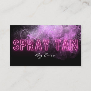 Modern Trendy Pink Neon Spray Tan Tanning Business Card