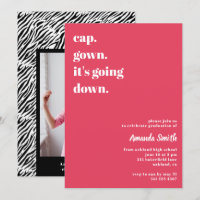 Modern Trendy Pink Zebra Graduation Party Photo