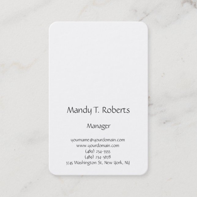 Modern trendy plain simple minimalist script business card (Front)