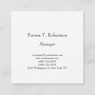 Modern trendy plain simple minimalist thick square business card