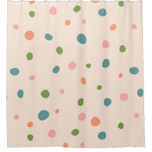 Modern trendy polka dots pattern adorable pink shower curtain