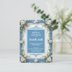 Modern trendy Porcelain chinoiserie bridal shower Postcard