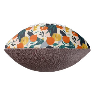 Modern Trendy Preppy Chic Apricot and Leaves American Football