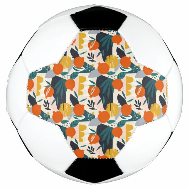 Modern Trendy Preppy Chic Apricot and Leaves Football (Front)