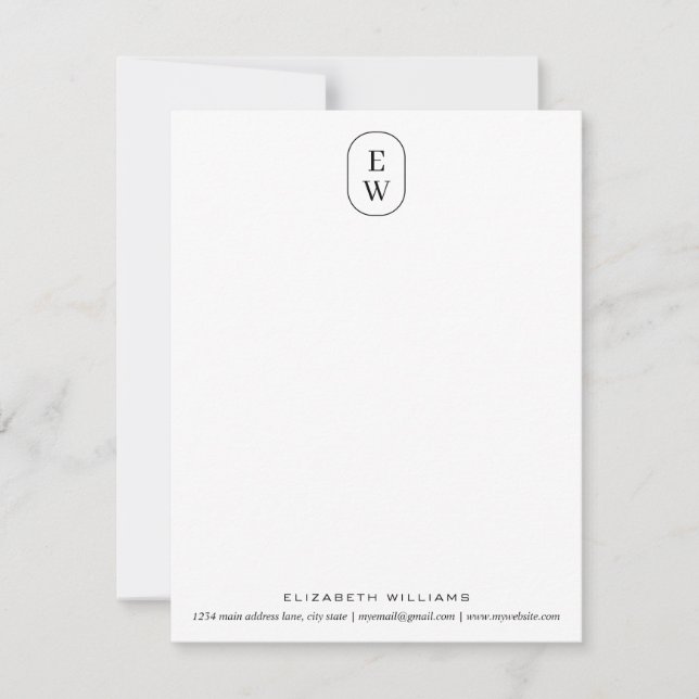 Modern Trendy Professional Corporate Monogram Card (Front)