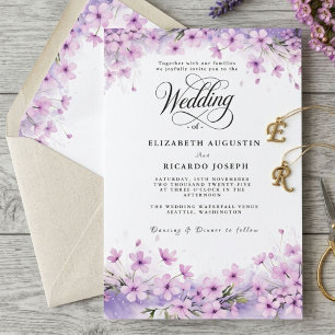 Modern Trendy Purple Lavender Wedding Invitation