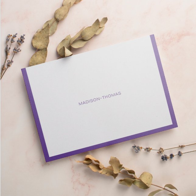 Modern Trendy Purple Violet Border Stationery Card (Creator Uploaded)