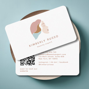 Modern, Trendy, QR Code, Salon, Women-Logo Business Card