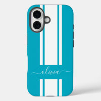 Modern Trendy Racing Stripes monogrammed