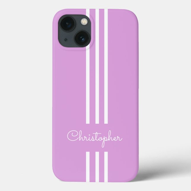 Modern Trendy Racing Stripes monogrammed  Case-Mate iPhone Case (Back)