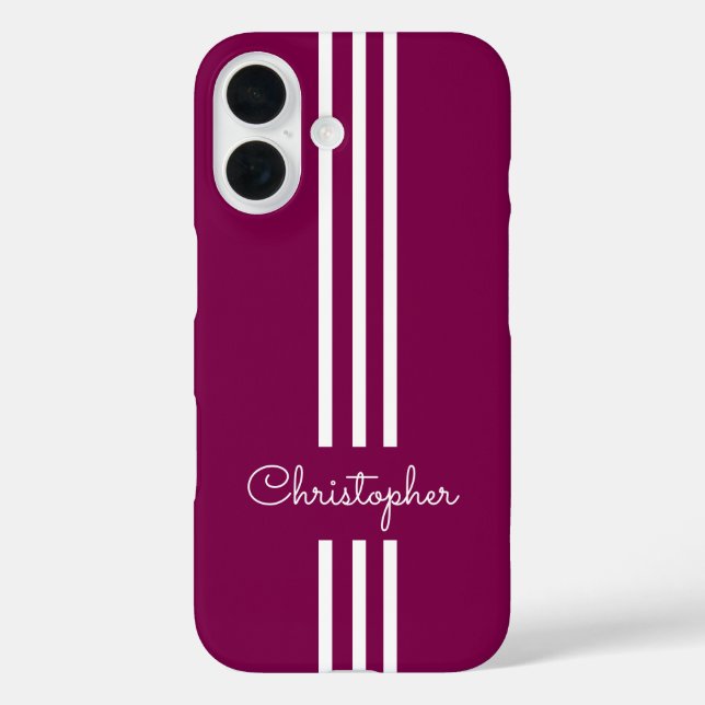 Modern Trendy Racing Stripes monogrammed  Case-Mate iPhone Case (Back)