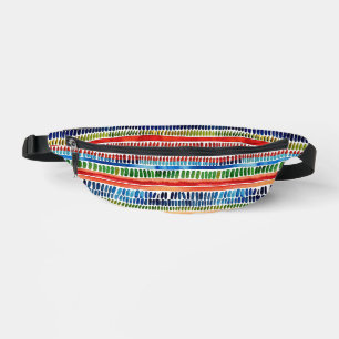 Modern Trendy Rainbow Colours Artsy Stripe Pattern Bum Bags